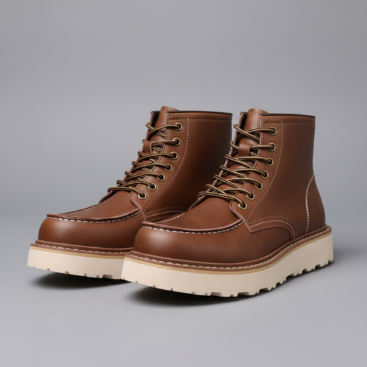 Black Lace-Up Ankle Boots | Durable Leather Footwear 0