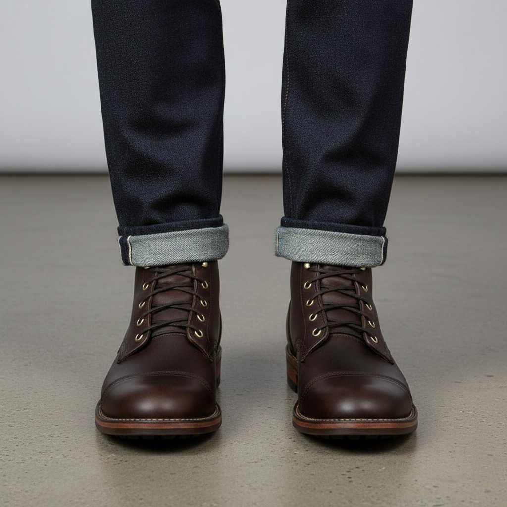 Men's Classic Ankle Work Boots | Durable Lace-Up Design
