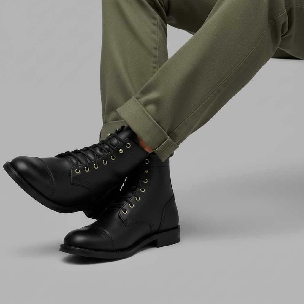 Men's Classic Ankle Work Boots | Durable Lace-Up Design