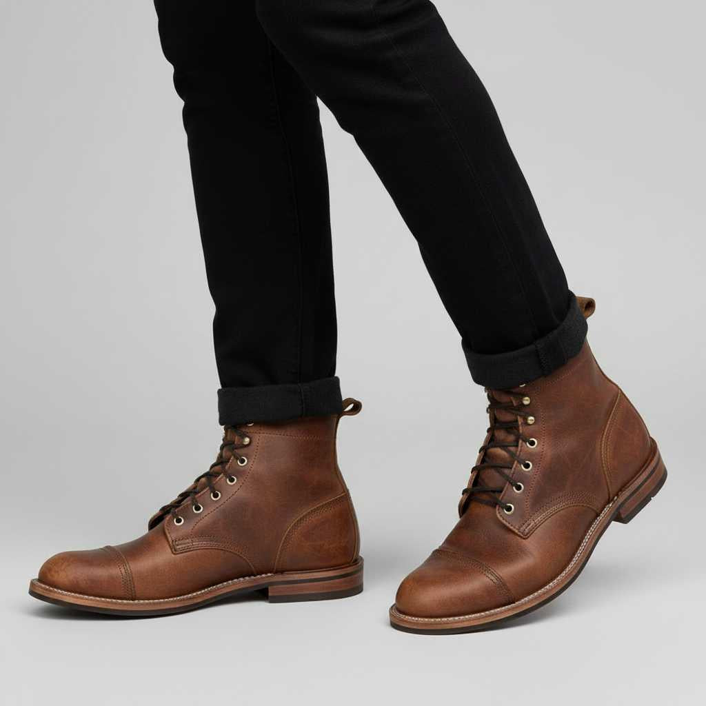 Men's Classic Ankle Work Boots | Durable Lace-Up Design