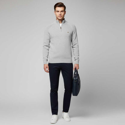 Men's Black Half-Zip Jumper | Slim Fit Knitwear