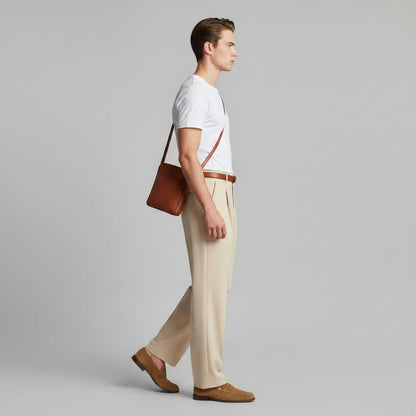 Men's Pleated Trousers | Straight Fit Formal Pants
