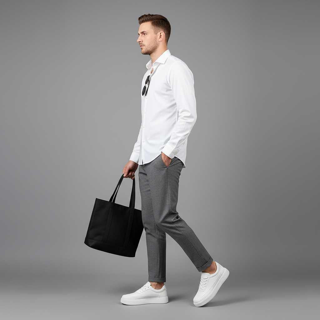 Men's White Platform Sneakers | Casual Trainers