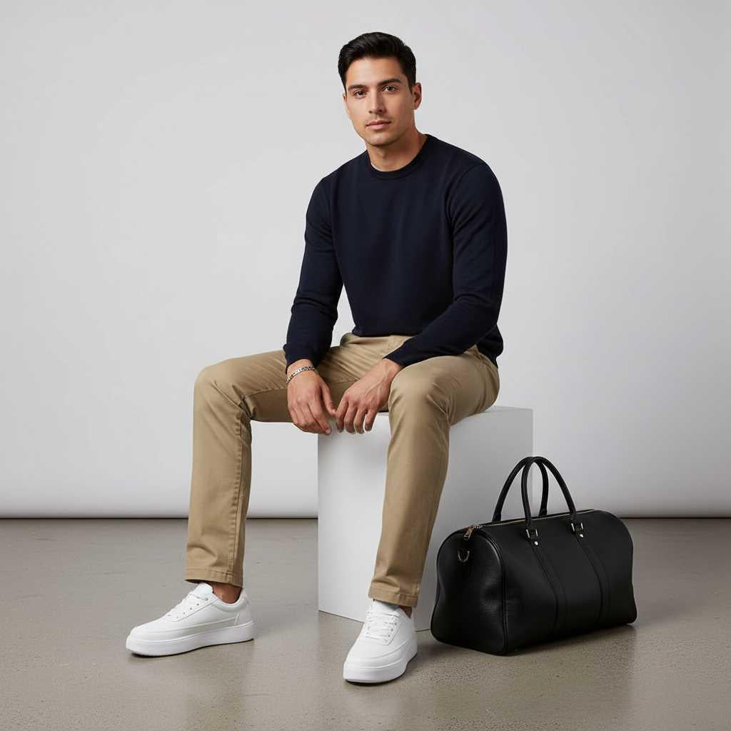 Men's White Platform Sneakers | Casual Trainers