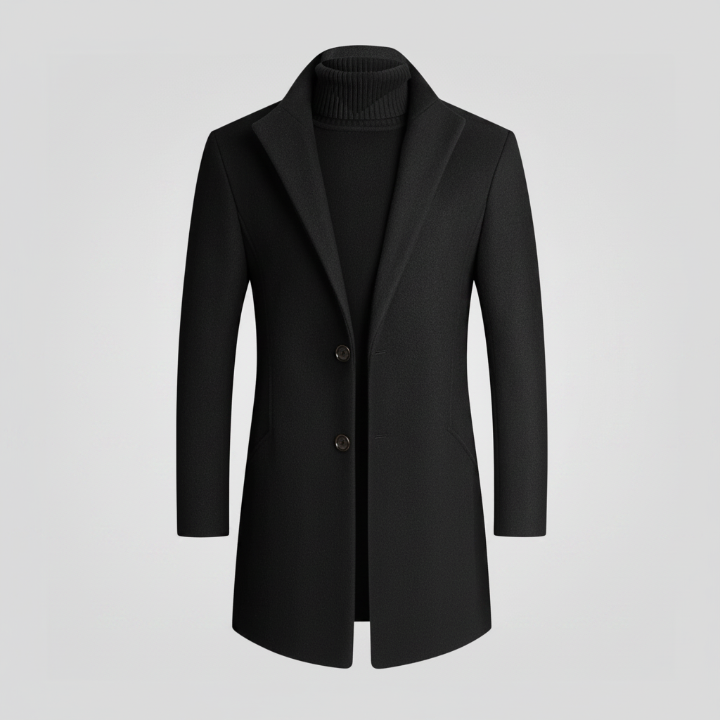 Men's Notched Lapel Overcoat | Men's Coat for Winter 0