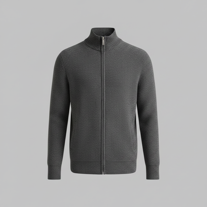 Men's Slim Fit Zip Up Cardigan | Ribbed Knit Sweater 6