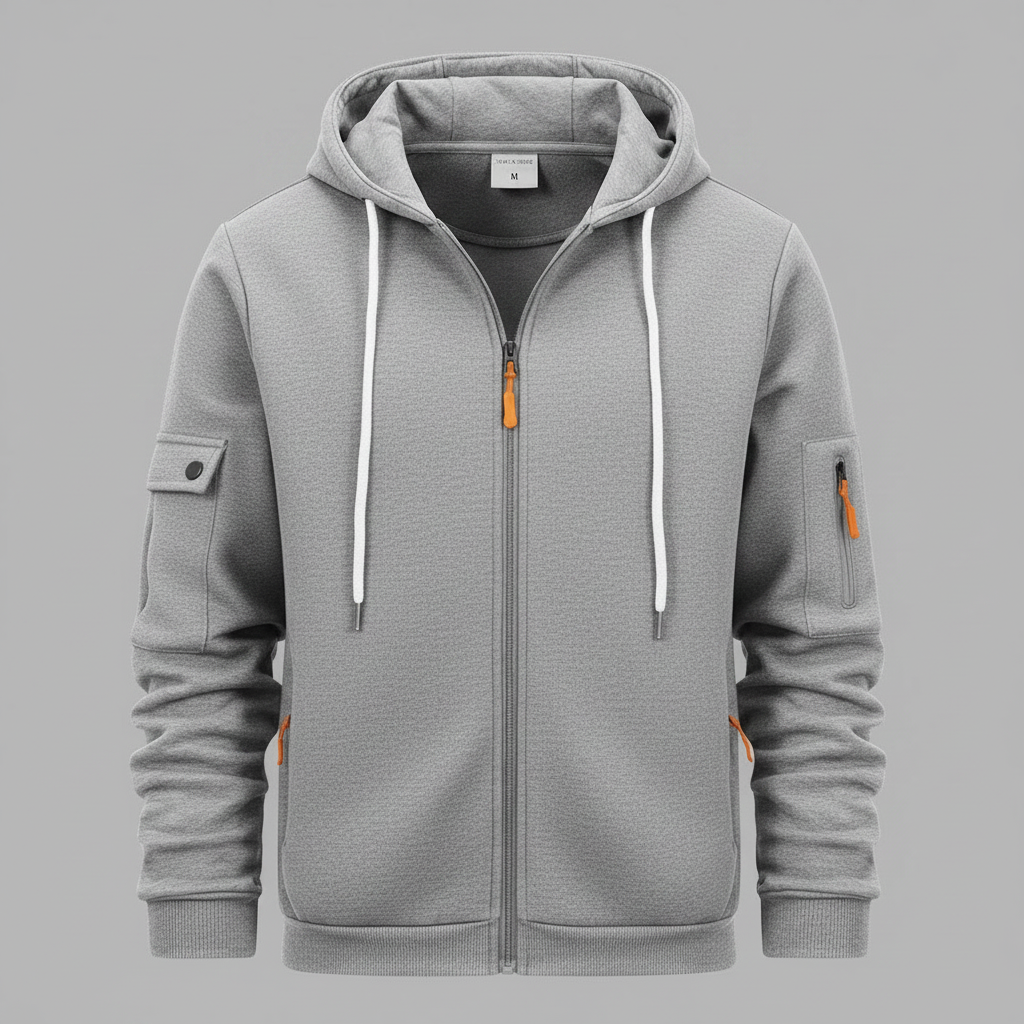 Men's Utility Zip-Up Hoodie | Casual Sweatshirt for Men 0