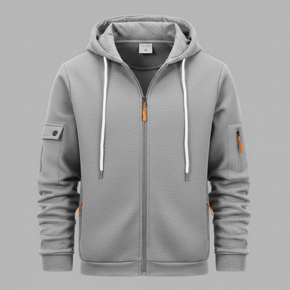 Men's Utility Zip-Up Hoodie | Casual Sweatshirt for Men 0