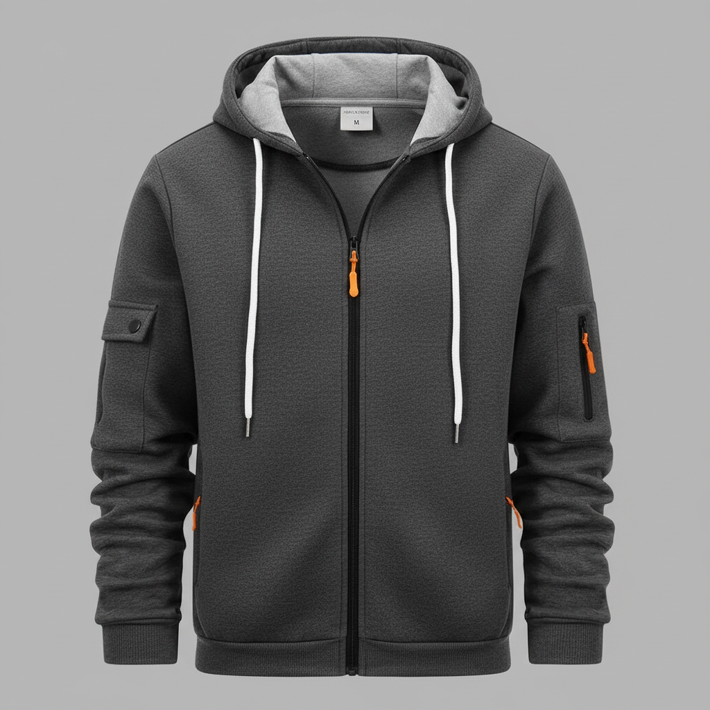 Men's Utility Zip-Up Hoodie | Casual Sweatshirt for Men 6