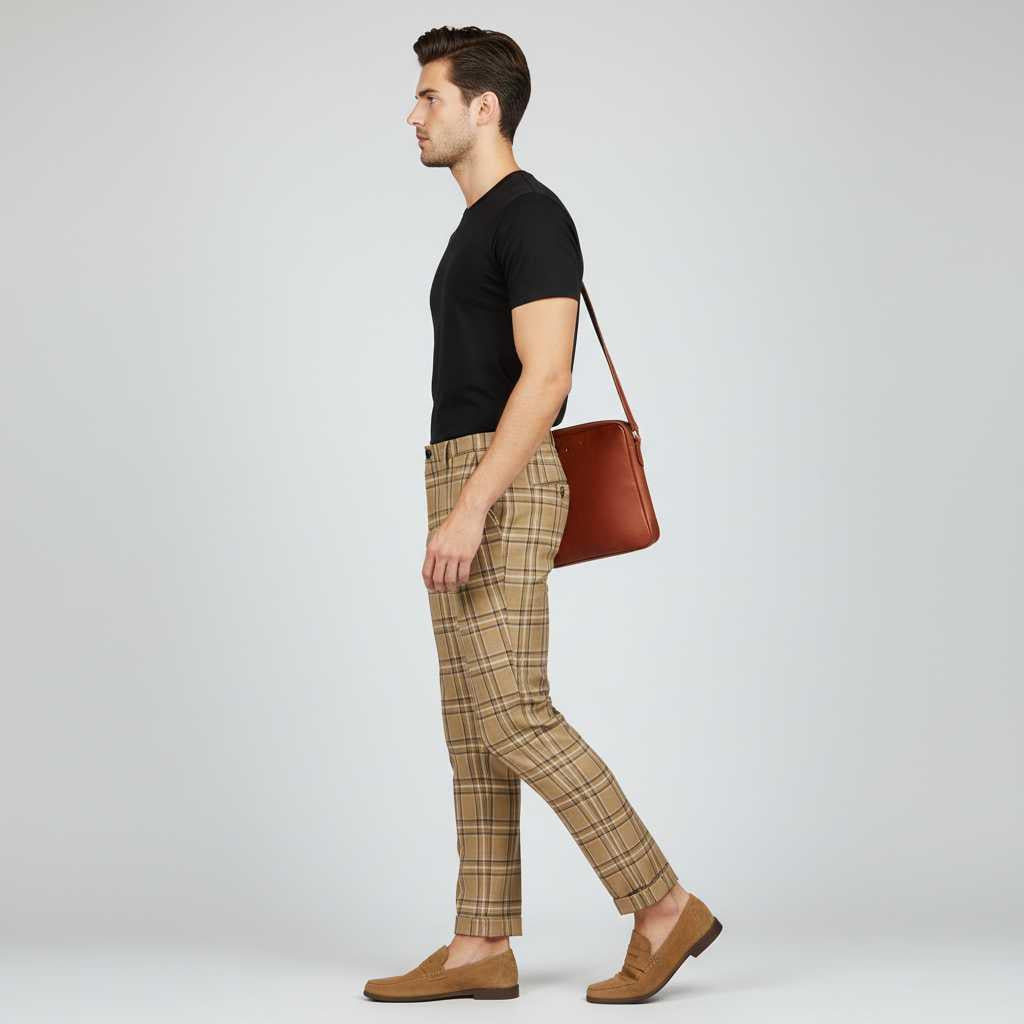 Sasha Checked Chinos | Men's Casual Trousers