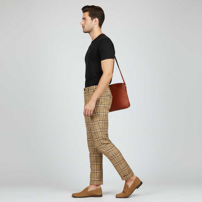 Sasha Checked Chinos | Men's Casual Trousers
