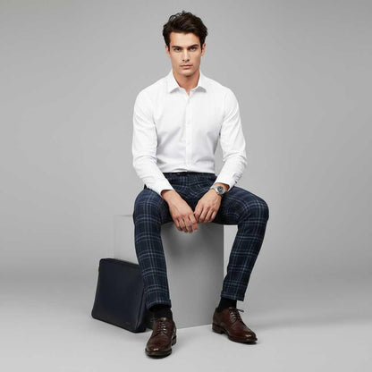 Sasha Checked Chinos | Men's Casual Trousers