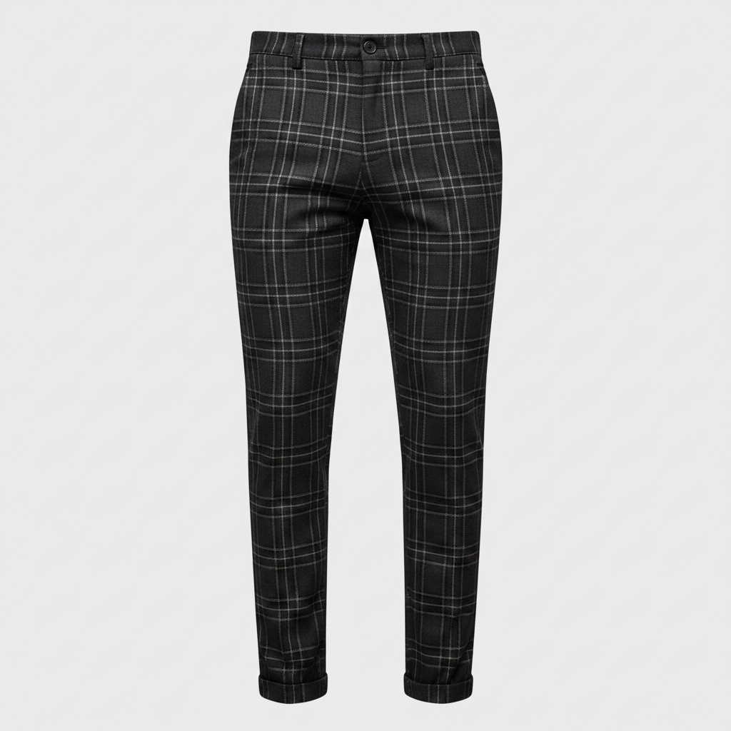 Sasha Checked Chinos | Men's Casual Trousers 0